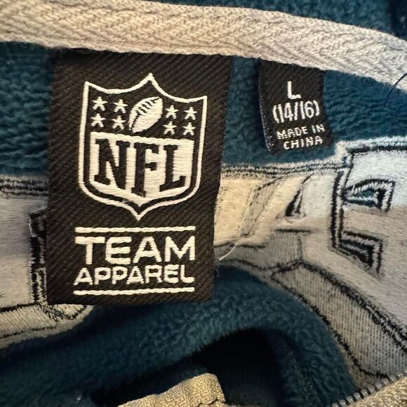 NFL Team Apparel Philadelphia Eagles quarter zip knit hoodie with zip pocket L - Picture 3 of 5
